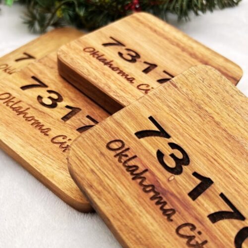 Personalized Acacia Coasters Set