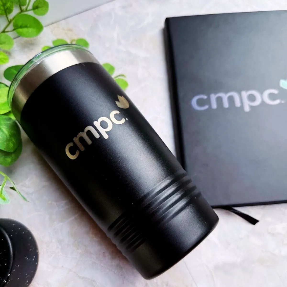 Logo engraved on tumbler