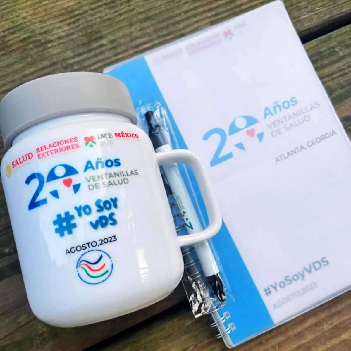 Notebook, pen and coffee mug sublimated