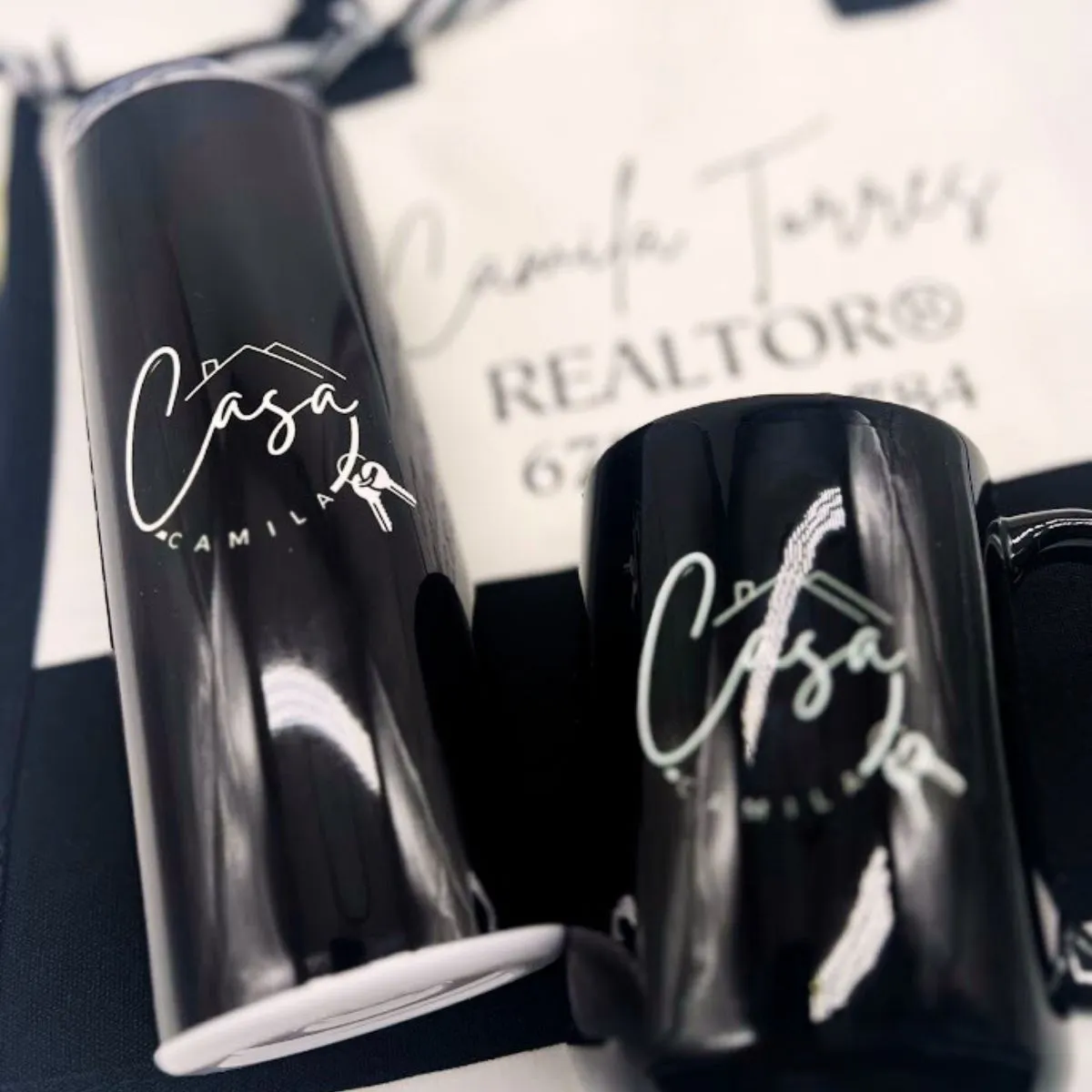 Set with coffee mug and tumbler for realtors