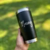 Black engraved tumbler with name